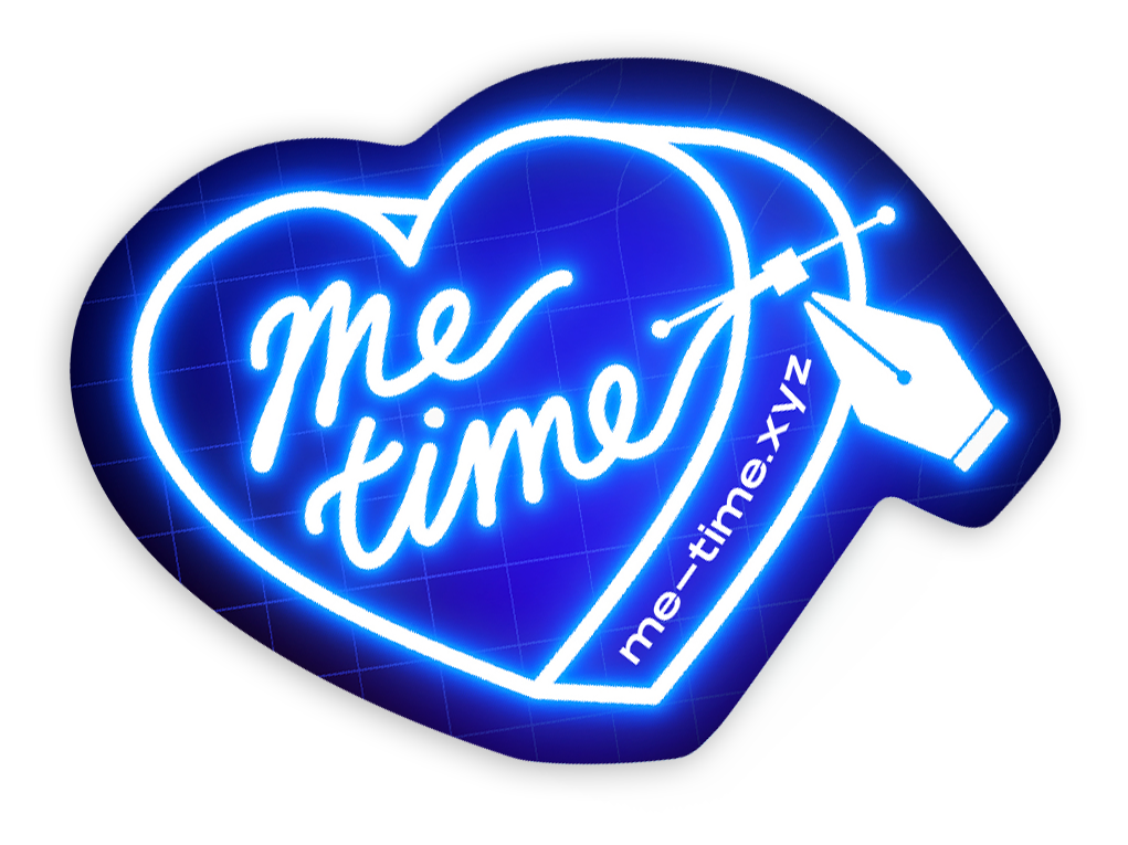 me time neon sign cutout sticker_mockup